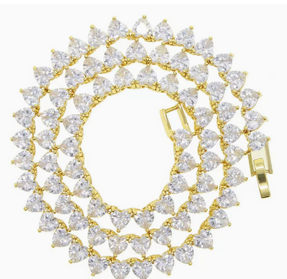 Loving Heart Zircon Tennis Chain Necklace