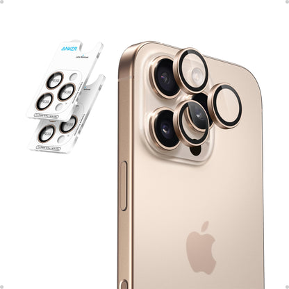 Anker Camera Lens Protector for iPhone 16 Pro/16 Pro Max 2-Pack HD and Ultra-Durable ShieldX Glass Easy Installation Exclusively for iPhone 16 Pro/16 Pro Max (Light Brown)