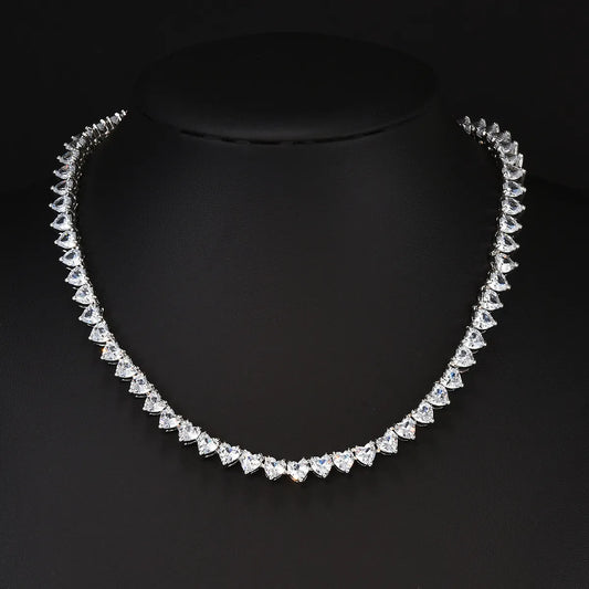 Loving Heart Zircon Tennis Chain Necklace